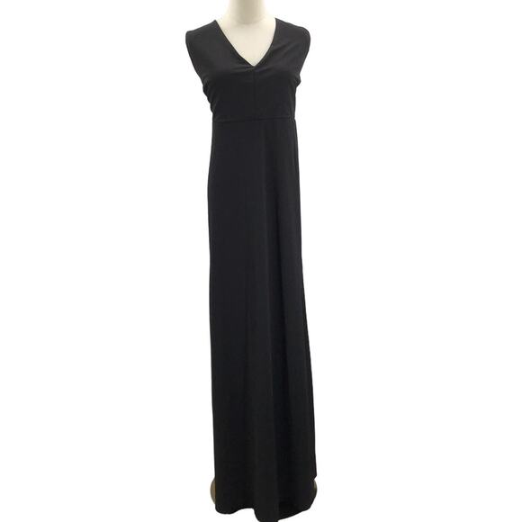 BIRDY GREY SZ 2X Black V-Neck Front-slit Sleeveless Shamin Maxi Dress NWT B117 - Picture 3 of 12